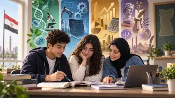 طلاب الصف الثاني الثانوي يراجعون مسارات ومواد البكالوريا المصرية 2026/2027
