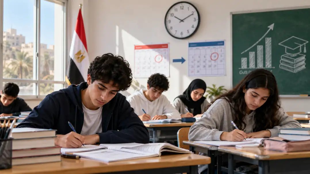 طلاب يستعدون لامتحانات البكالوريا المصرية 2026/2027 وفرص التحسين