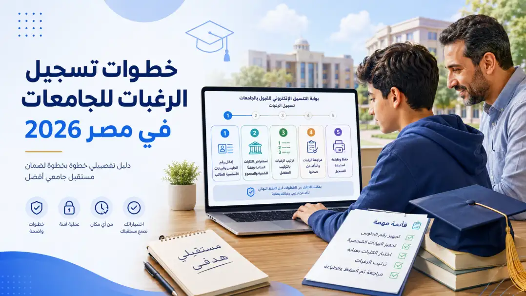 خطوات تسجيل الرغبات في تنسيق الجامعات 2026 بالتفصيل